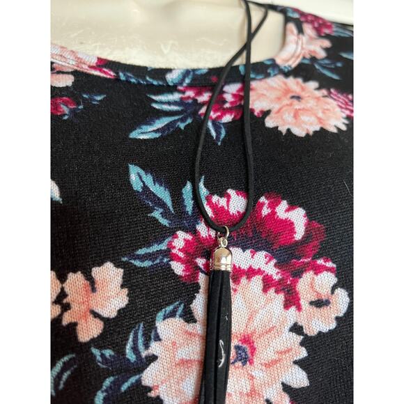 Vintage Bobbie Brooks floral knit swing top w necklace XL NWT retro cottage corp - Picture 2 of 5